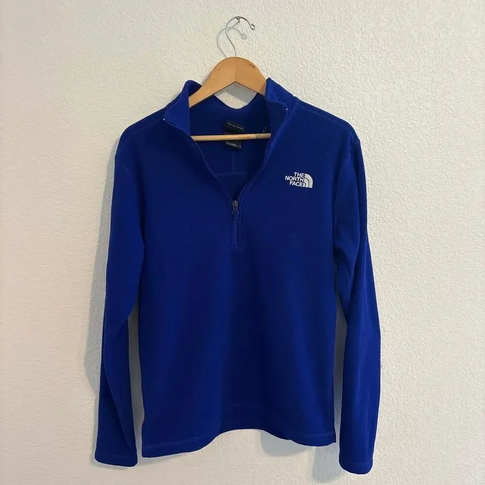 The North Face Men's Blue Waffle Knit Grid Fleece FullZip Pullover Size M